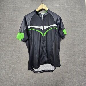 Specialized RBX Comp Cycling Jersey Mens XL Black Green DeflectUV Semi-Form Fit